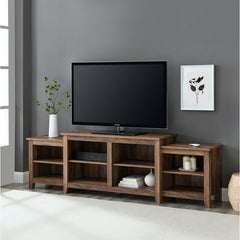 Rustic Oak TV Stand for TVs up to 50" an Expose your Painted Pottery, Framed Family Photos, Impressive DVD Collection