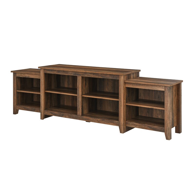Rustic Oak TV Stand for TVs up to 50" an Expose your Painted Pottery, Framed Family Photos, Impressive DVD Collection