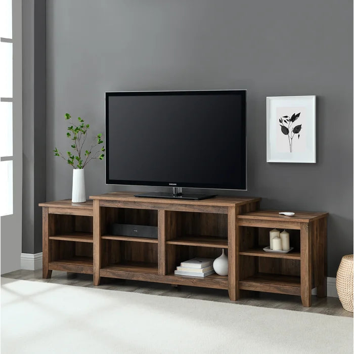 Dooly TV Stand for TVs up to 50" Rustic Oak open Storage Across the Board