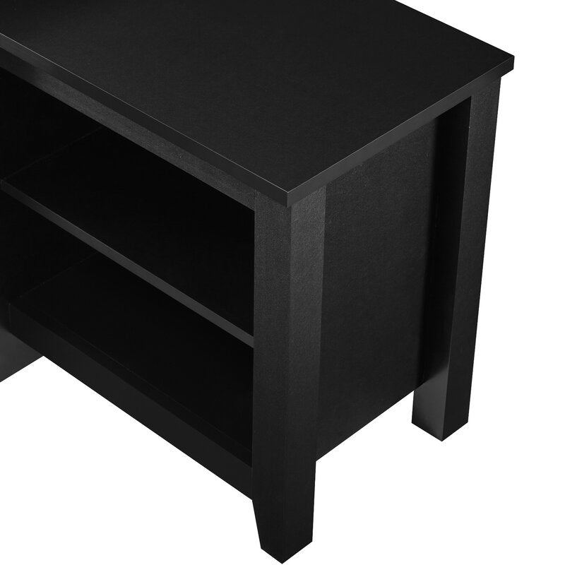 Solid Black TV Stand for TVs up to 50" Can Expose your Painted Pottery, Framed Family Photos, Impressive DVD Collection