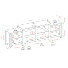 Dooly TV Stand for TVs up to 50" Rustic Oak open Storage Across the Board