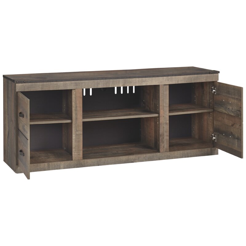 TV Stand for TVs up to 60" 2 Storage Cabinets Each with An Adjustable Shelf and Eemovable/Adjustable Center Shelf