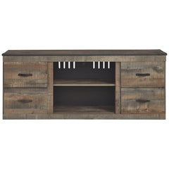 TV Stand for TVs up to 60" 2 Storage Cabinets Each with An Adjustable Shelf and Eemovable/Adjustable Center Shelf