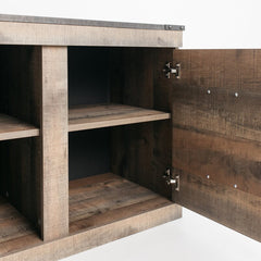 TV Stand for TVs up to 60" 2 Storage Cabinets Each with An Adjustable Shelf and Eemovable/Adjustable Center Shelf