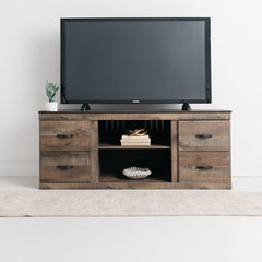 TV Stand for TVs up to 60" 2 Storage Cabinets Each with An Adjustable Shelf and Eemovable/Adjustable Center Shelf