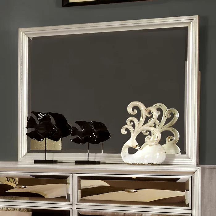 Dorothy 8 Drawer 58'' W Double Dresser with Mirror Features a Gleaming Front