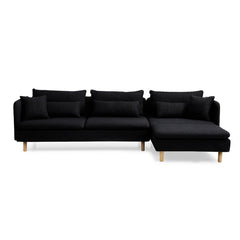 Black Dorrell 114.5" Wide Reversible Sofa & Chaise High Density Foam