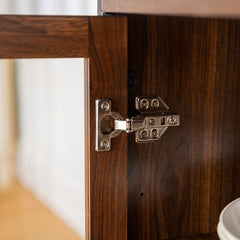 Dark Walnut 48'' Wide Buffet Table 3 Doors with Soft Close Hinges, Adjustable Shelves Perfect for Organize