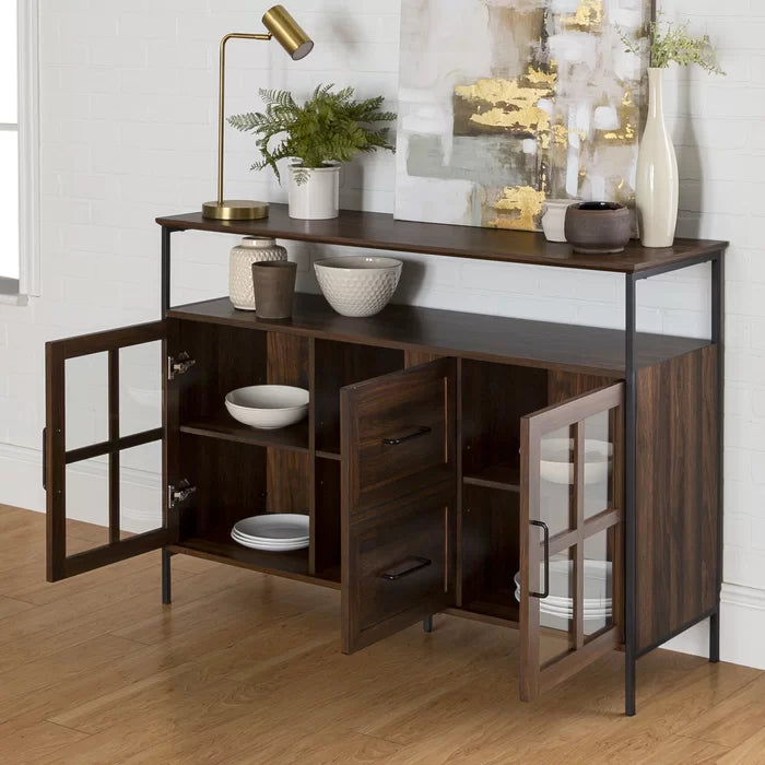 Dark walnut discount buffet table