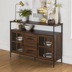 Dark Walnut Dostie 48'' Wide Buffet Table Perfect for Living Room Entryway