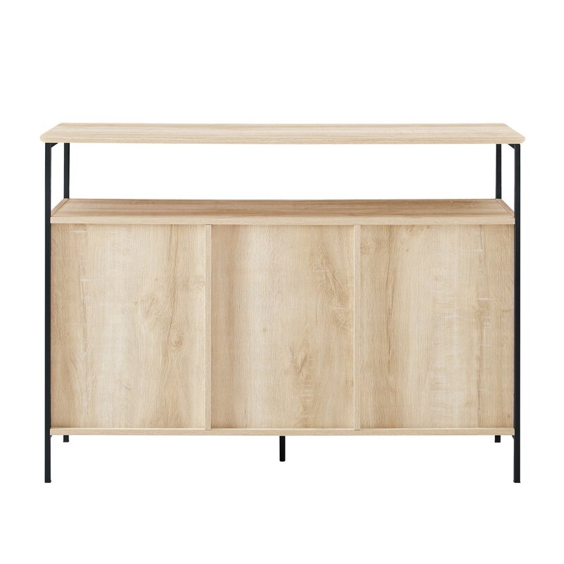 White Oak 48'' Wide Buffet Table 3 Doors with Soft Close Hinges on the Bottom Perfect for Organize