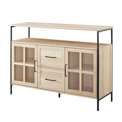 White Oak 48'' Wide Buffet Table 3 Doors with Soft Close Hinges on the Bottom Perfect for Organize