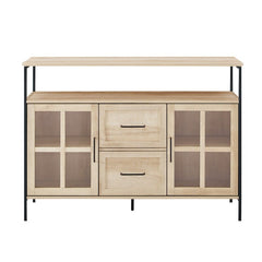 White Oak 48'' Wide Buffet Table 3 Doors with Soft Close Hinges on the Bottom Perfect for Organize