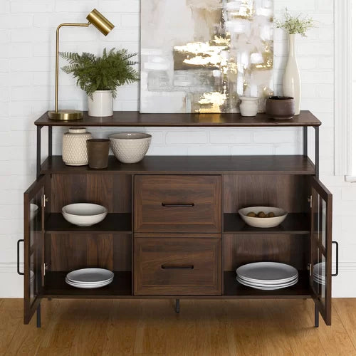 Dark walnut buffet table sale