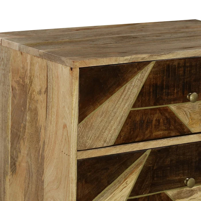 Dostie 4 Drawer 27'' W Solid Wood Chest Geometric Design Offers Plenty of Space
