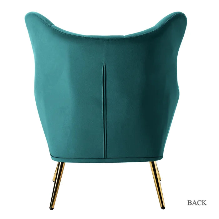 Blue Dowdle 29.5'' Wide Tufted Velvet Wingback Contemporary Style Accent Chair
