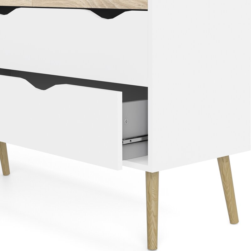 Oak/White Dowler 8 Drawer 77.05'' W Double Dresser