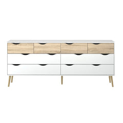 Oak/White Dowler 8 Drawer 77.05'' W Double Dresser