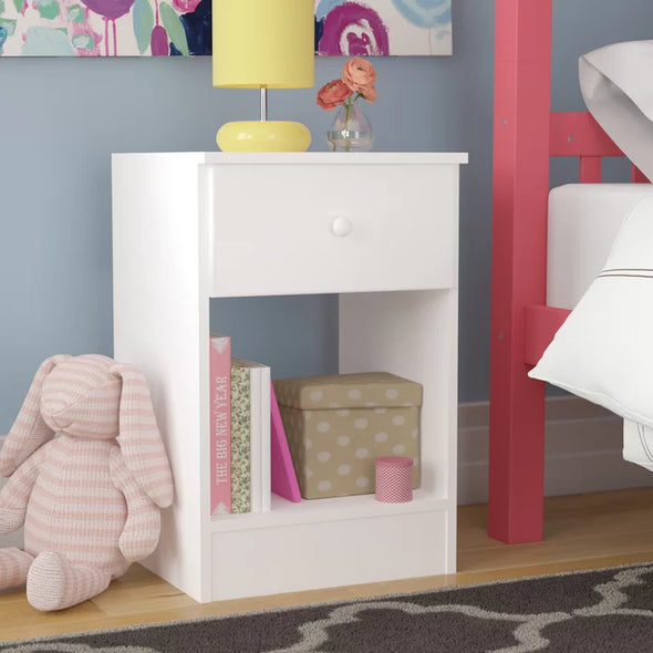 Doyle 1 Drawer Nightstand Perfect on Bedside Offer Plenty Storage Space