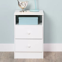 Bright White Doyle 24.5'' Tall 2 - Drawer Nightstand Solid Wood