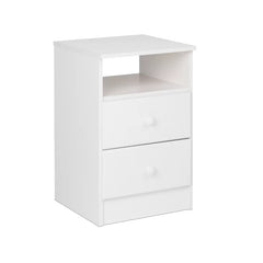 Bright White Doyle 24.5'' Tall 2 - Drawer Nightstand Solid Wood