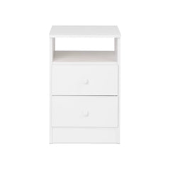 Bright White Doyle 24.5'' Tall 2 - Drawer Nightstand Solid Wood