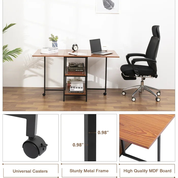 Drop Leaf Iron Dining Table Multi-Functional Table