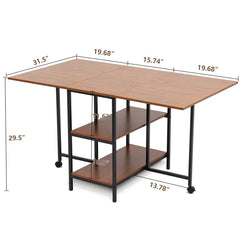 Drop Leaf Iron Dining Table Multi-Functional Table