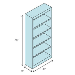 Mukali Dublin 68.11'' H x 47.24'' W Standard Bookcase Geometric Shelving Unit