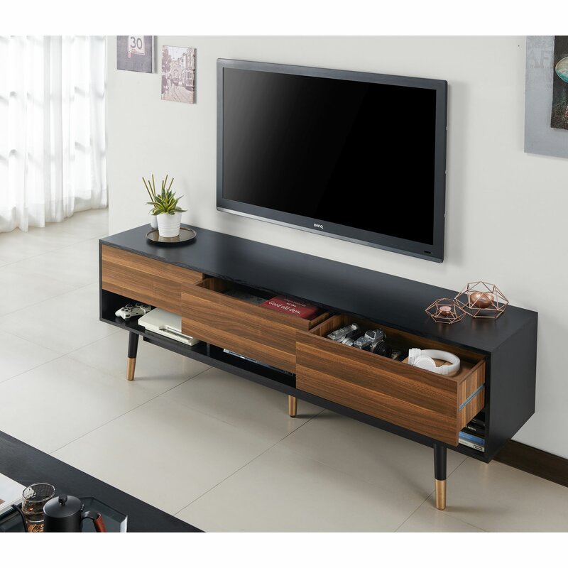 Dunigan TV Stand for TVs up to 78" Crafted from Solid and Engineered Wood