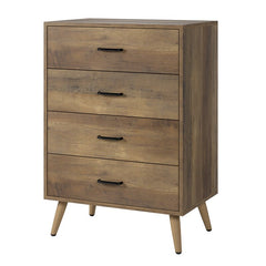 Brown Dunshee 4 Drawer Chest Simple & Elegant Appearance in Retro Style