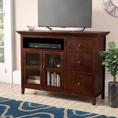 Dupuy TV Stand for TVs up to 55" Two Tempered Glass Cabinet Doors