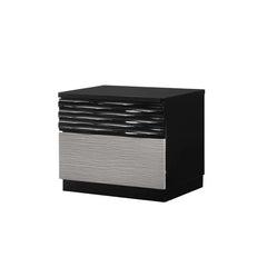 Durante 18.3'' Tall 2 - Drawer Nightstand in Black And Grey Lacquer