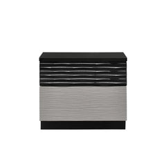 Durante 18.3'' Tall 2 - Drawer Nightstand in Black And Grey Lacquer