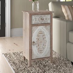 30.125'' Tall End Table with Storage Ideal Side Table For Living Room Or Bedroom Rustic Accent Table