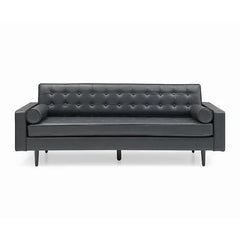 Duval 85'' Faux Leather Square Arm Sofa with Reversible Cushions