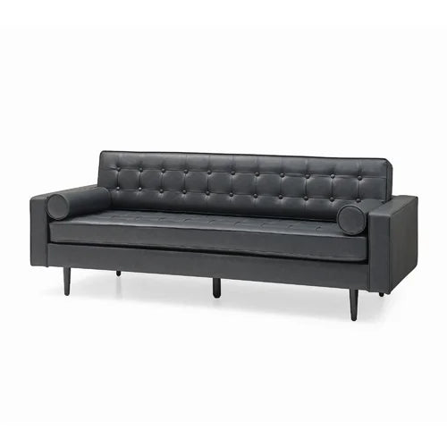 Duval 85'' Faux Leather Square Arm Sofa with Reversible Cushions