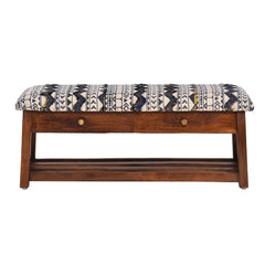 Eady Storage Bench Upholstered with Cotton Rug Fabric Provide Seating Comfort.