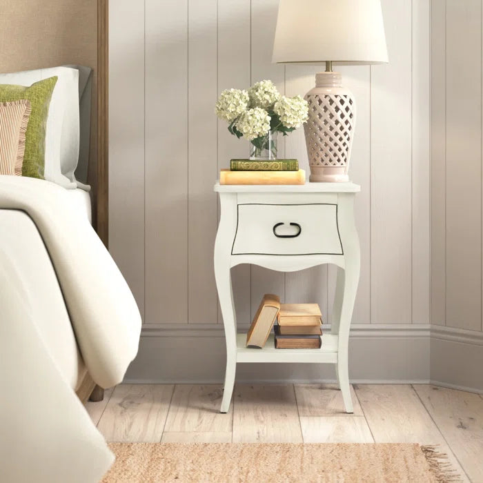Off White Eastbourne 28'' Tall 1 - Drawer Nightstand Perfect for Bedside