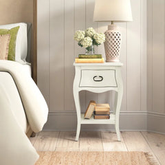 Off White Eastbourne 28'' Tall 1 - Drawer Nightstand Perfect for Bedside