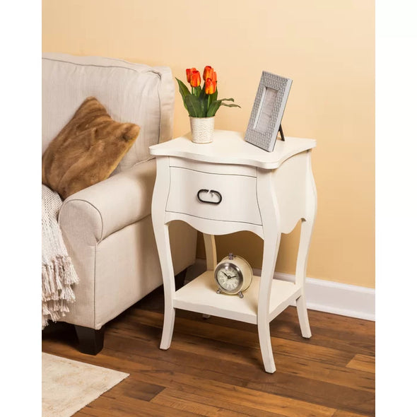 Off White Eastbourne 28'' Tall 1 - Drawer Nightstand Perfect for Bedside