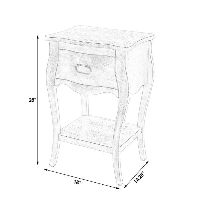 Off White Eastbourne 28'' Tall 1 - Drawer Nightstand Perfect for Bedside