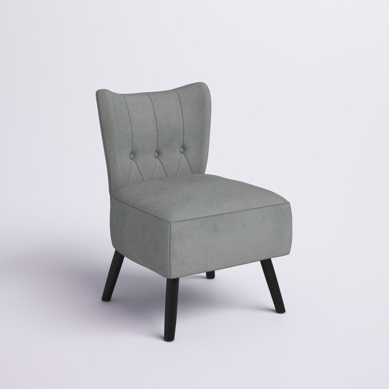 Easterling 22.5'' Wide Tufted Velvet Slipper Chair Gray Velvet