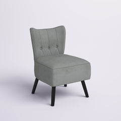 Easterling 22.5'' Wide Tufted Velvet Slipper Chair Gray Velvet