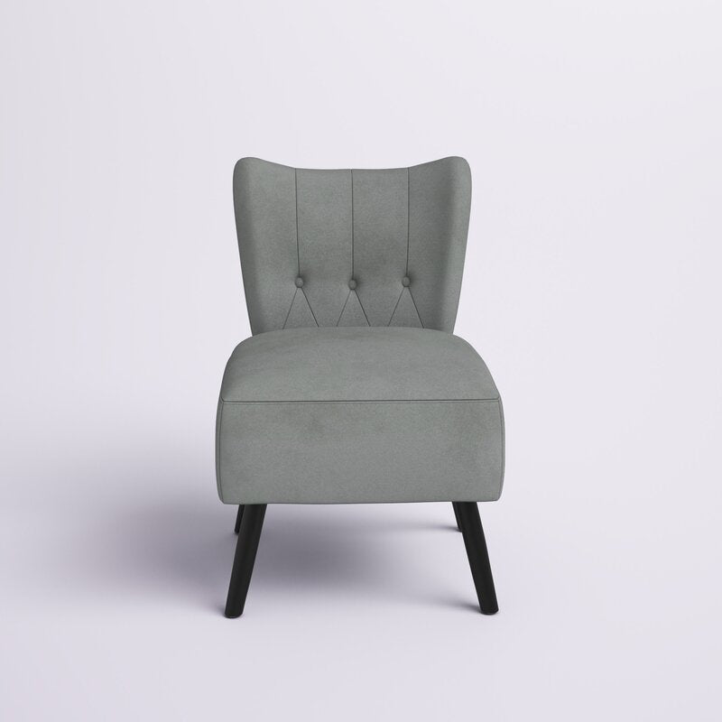 Easterling 22.5'' Wide Tufted Velvet Slipper Chair Gray Velvet