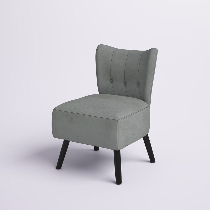 Easterling 22.5'' Wide Tufted Velvet Slipper Chair Gray Velvet