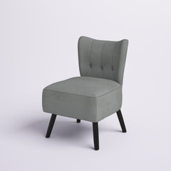 Easterling 22.5'' Wide Tufted Velvet Slipper Chair Gray Velvet