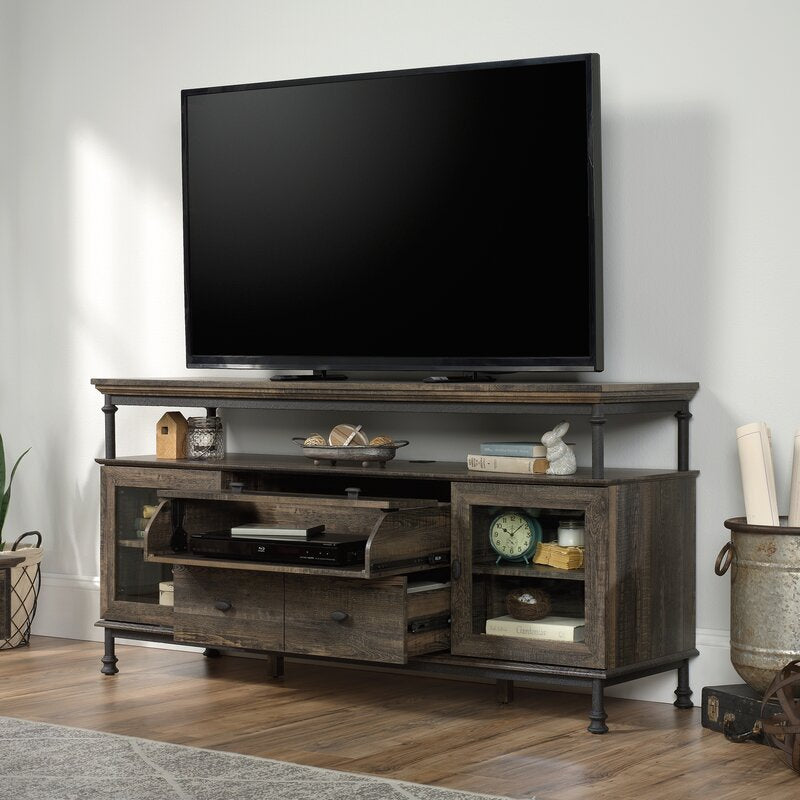 Brown Eatman TV Stand for TVs up to 65 Powder Coated Metal Frame