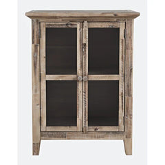 Grey Wash Eau Claire 42'' Tall 2 - Door Accent Cabinet Solid Manufactured Wood