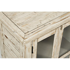 Eau Claire 42'' Tall Glass 4 Door Accent Cabinet Scrimshaw Furniture